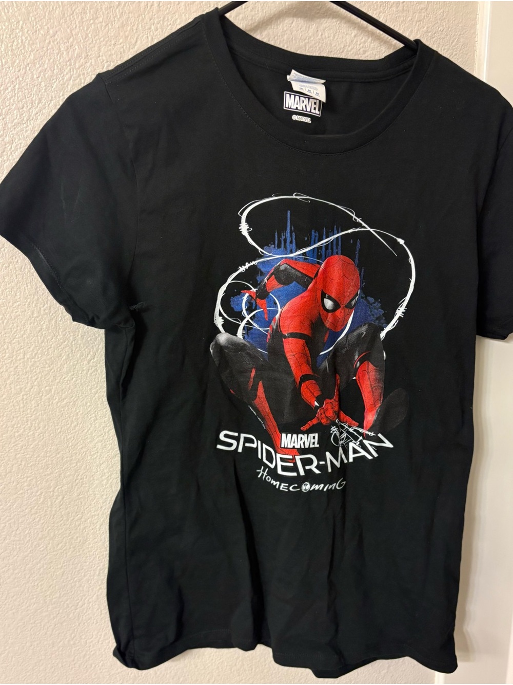 Marvel Spider-Man Black Tee with Red & Blue Graphic